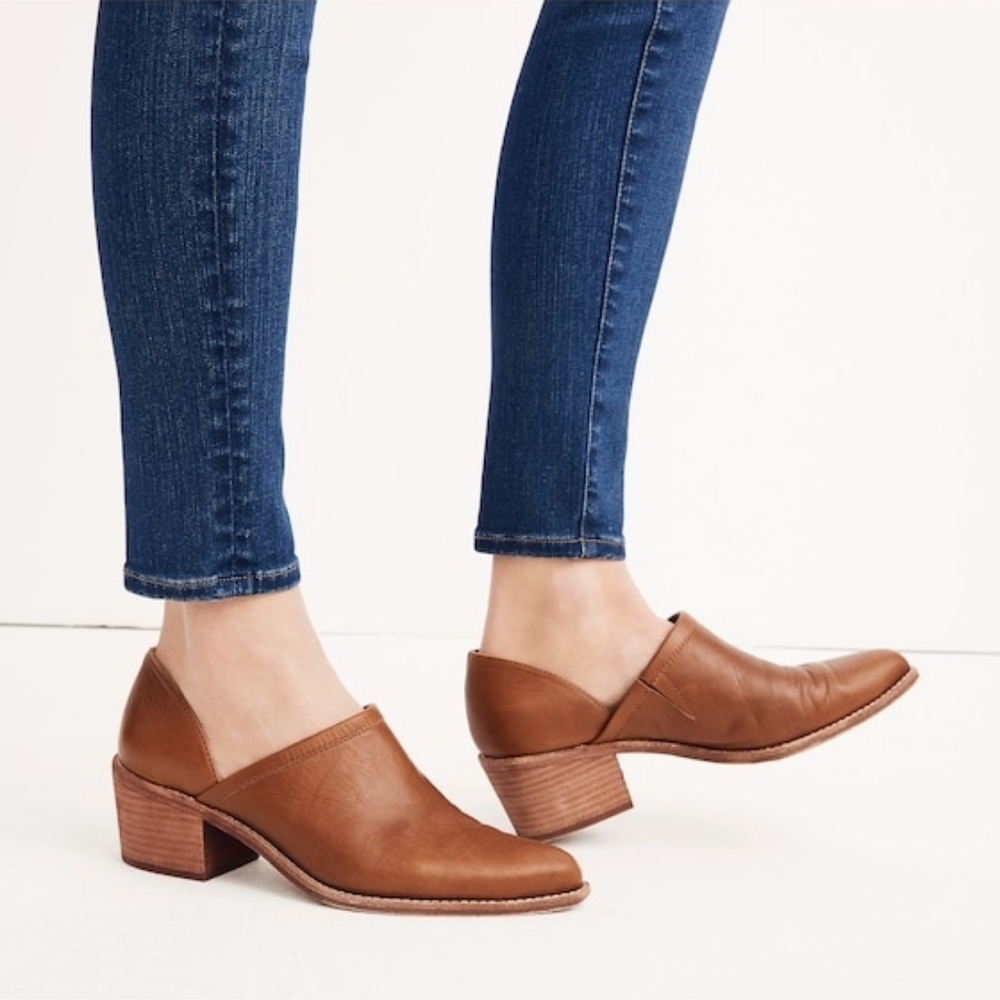 Madewell The Brady Lowcut booties in English Saddle Size 8 - Picture 1 of 7